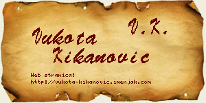 Vukota Kikanović vizit kartica